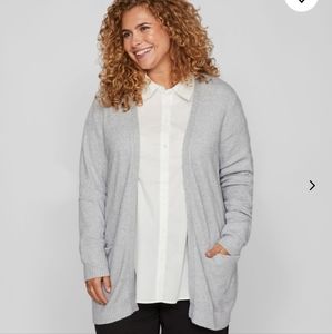 Theory Cashmere Open Front Gray Cardigan size Small